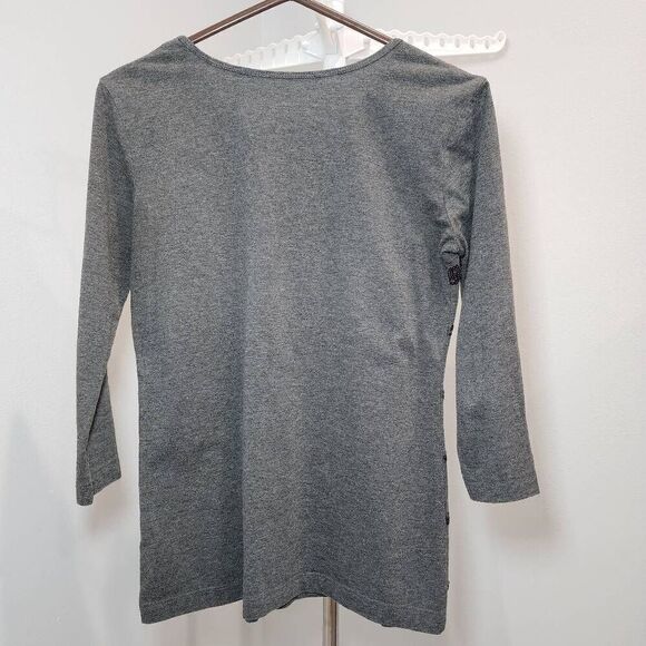 Van Heusen Gray Sequin Top Size extra small 3/4 Sleeve - Picture 2 of 12